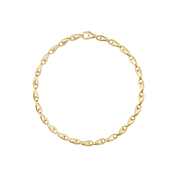 Reflect Slim Armband Guld i 18K gult guld med droppformade länkar