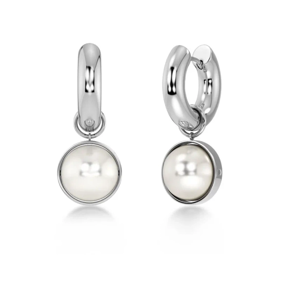 Silverfärgade Gabrielle Hoops-örhängen från Edblad i rostfritt stål