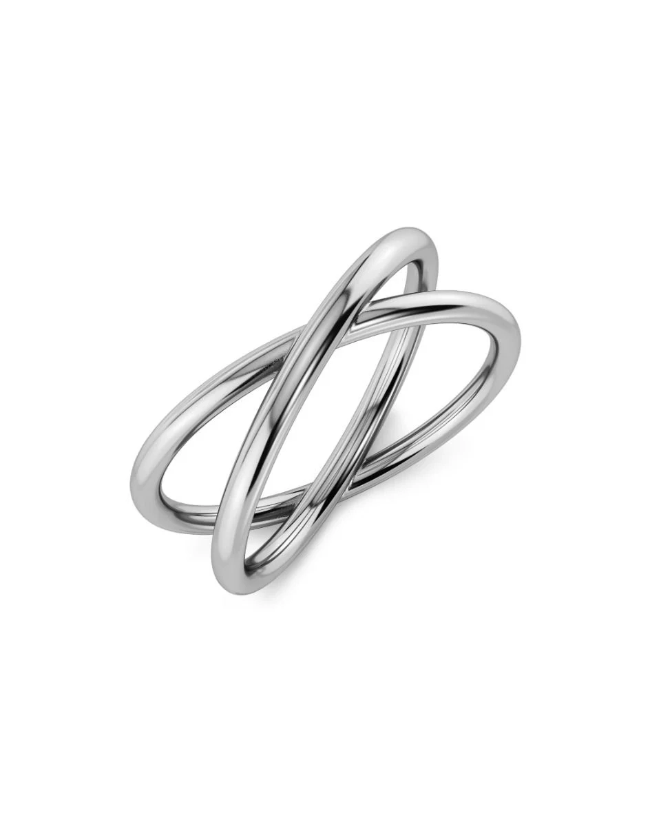 Smal ring i blankt rostfritt stål med stilren