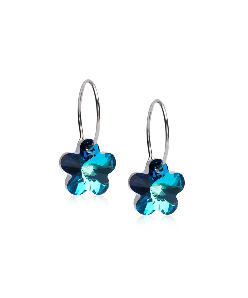 Blomdahl - NT Ear Ring 14 mm Flower 12 mm Turquoise