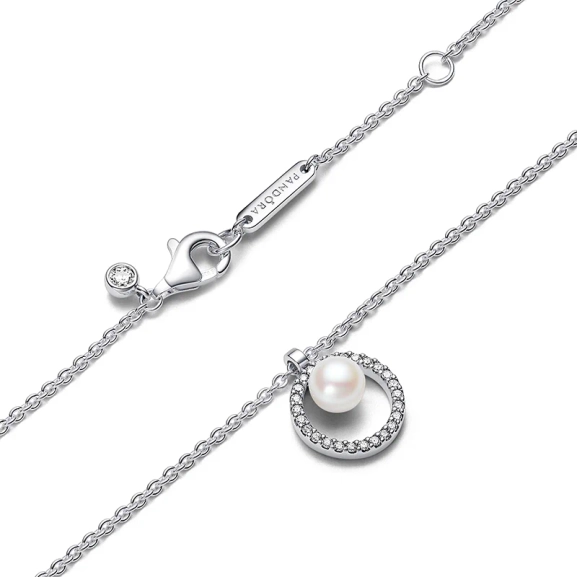 Behandelte Süßwasserzuchtperle & Pavé Collier-Halskette - PANDORA - Nordic Spectra