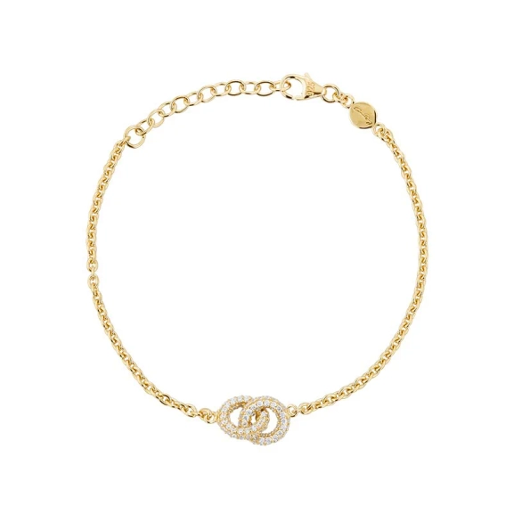 The Knot Sparkling Mini Armband Guld i 24K guldpläterat silver med cubic zirconia