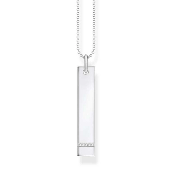 Halsband Tag med Vita Stenar - Thomas Sabo halsband - Snabb frakt & paketinslagning - Nordicspectra.se