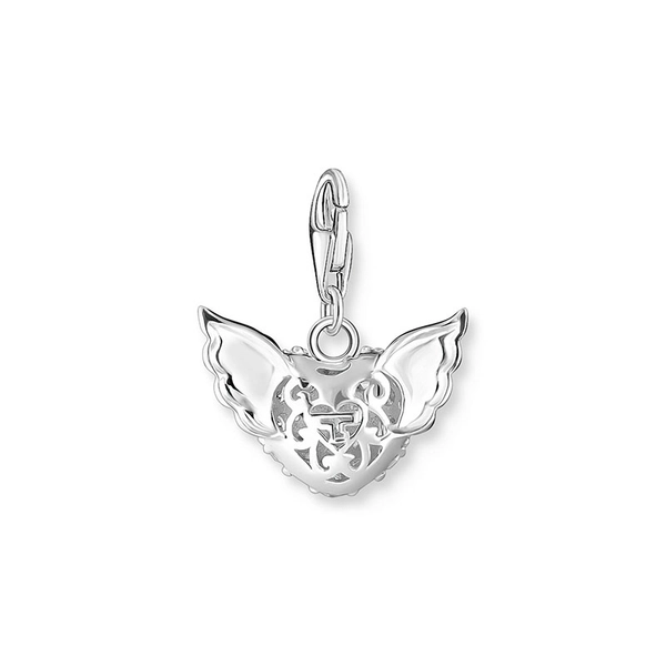 Charm Pendant Winged Heart White Stones Silver - Thomas Sabo - Suuri valikoima & ilmainen lahjapaketointi - Nordicspectra.fi