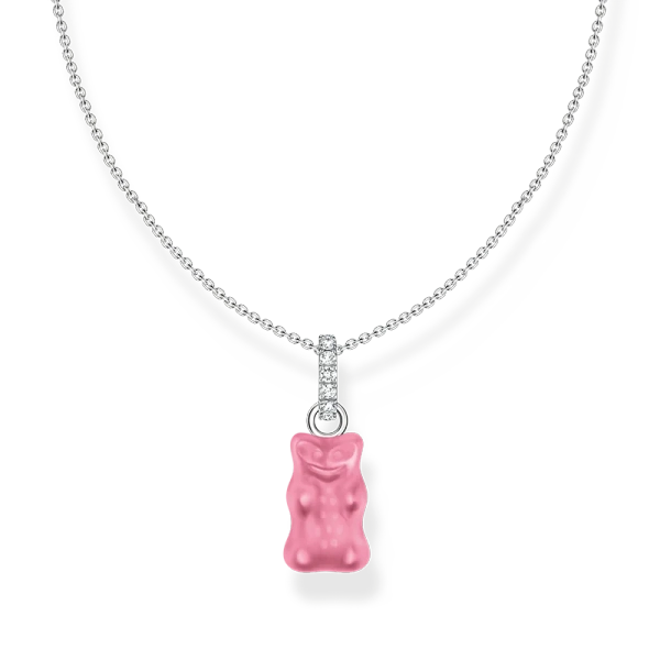 Kette mit pinkem Goldbären-Anhänger und Steinen Silber - Thomas Sabo - Nordic Spectra
