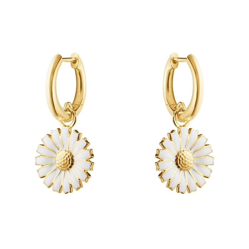 Georg Jensen - Daisy Vit Hoops Guld