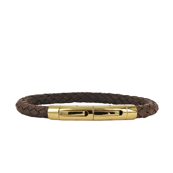 IZAR Läder Armband Brun/Guld - AROCK - Snabb frakt & paketinslagning - Nordicspectra.se