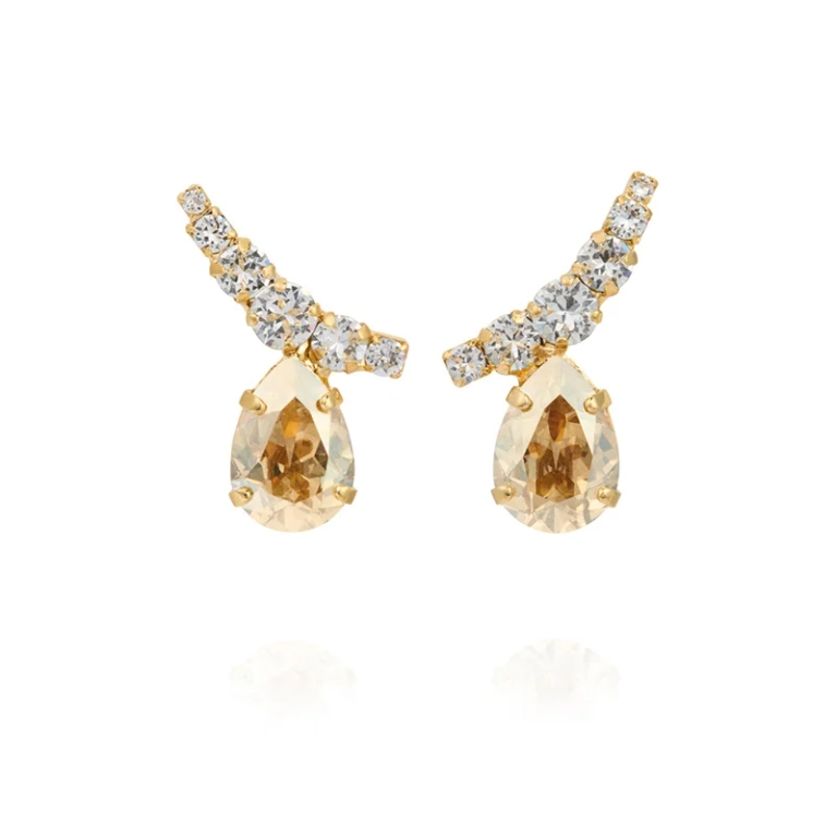 Saphina Earrings Gold Crystal: eleganta