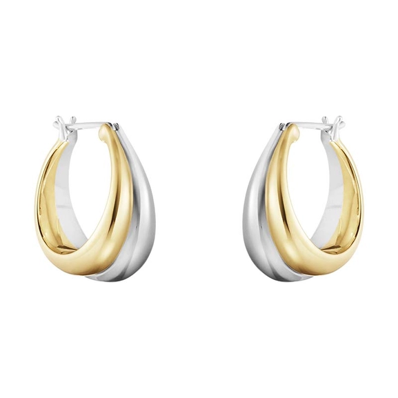 Curve Ohrringe Silber & Gold von Georg Jensen, Schneller Versand - Nordicspectra.de