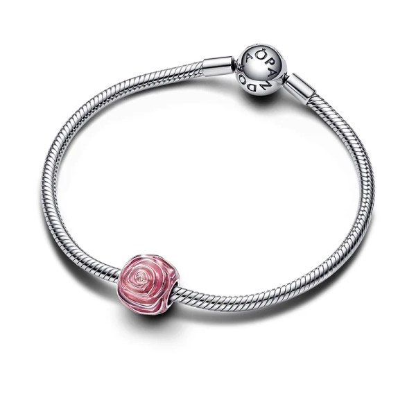 Rosafarbene Blühende Rose Charm - PANDORA - Nordic Spectra