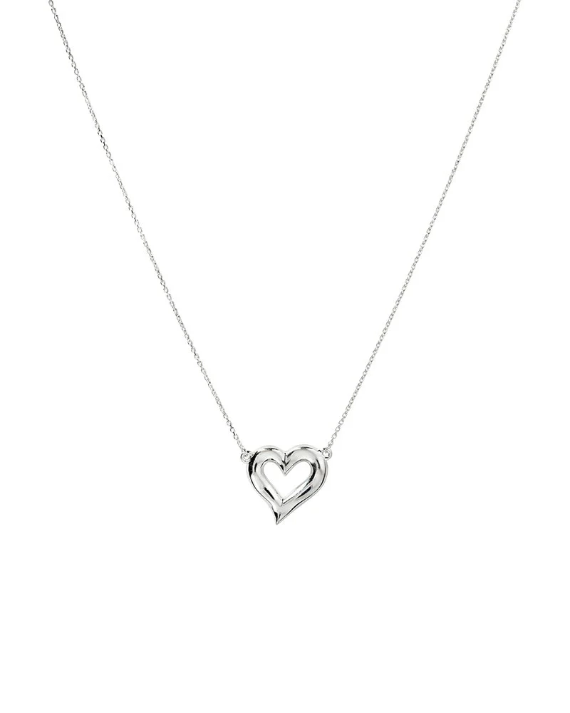Syster P - Puff Heart Necklace Silver