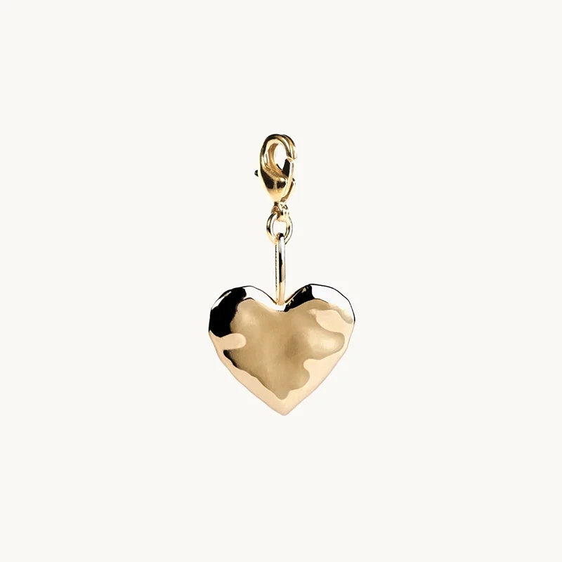 Organic Heart Charm Gold