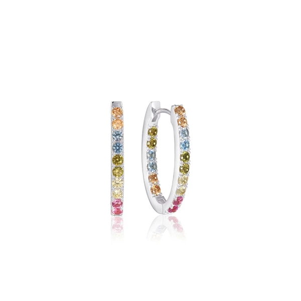 Ellisse Piccolo Örhängen Mix i silver med Cubic Zirconia-stenar från Sif Jakobs