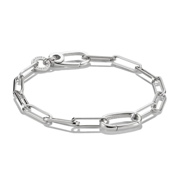 Charm Club Connect Paperclip Armband i silver