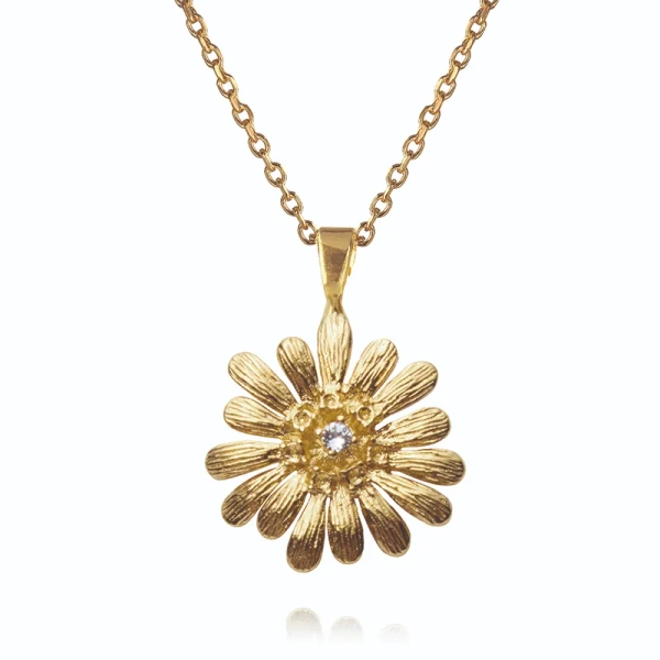 Halsband Daisy i guld med kristaller från Caroline Svedbom