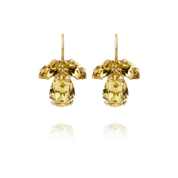 Petite Timo Earrings i guld med mörka jonquil-stenar