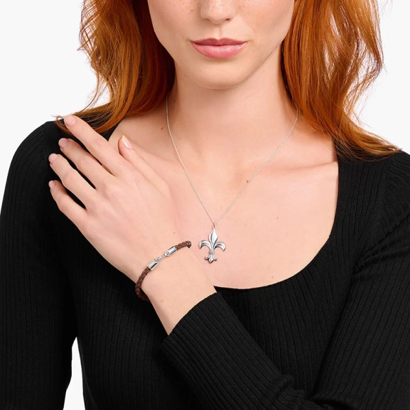 Smalt Läderarmband Brunt & Silver - Thomas Sabo - Snabb leverans & paketinslagning - Nordic Spectra