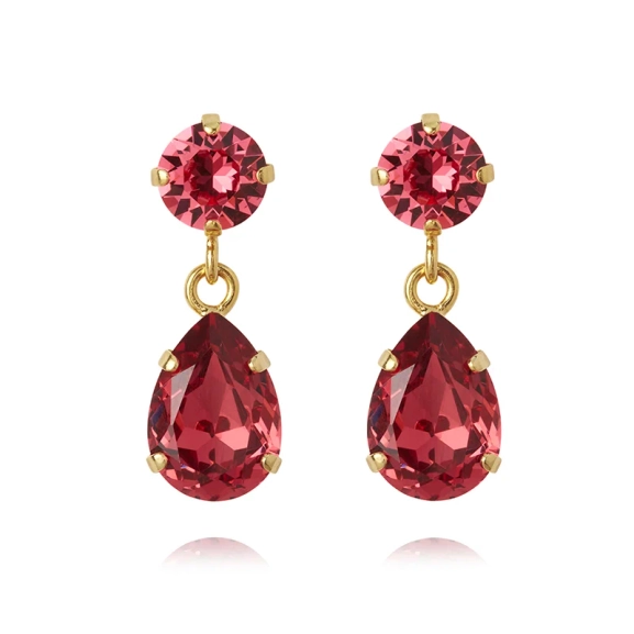 Mini Drop Earrings Gold Mulberry Red - Caroline Svedbom - Snabb frakt & paketinslagning - Nordic Spectra