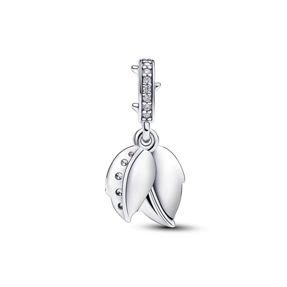 Weiße Blühende Rose Doppelter Charm-Anhänger - PANDORA - Nordic Spectra