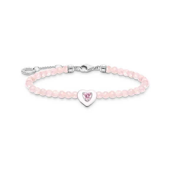 Armband Herz mit Rosenquarz-Beads von Thomas Sabo, Schneller Versand - Nordicspectra.de