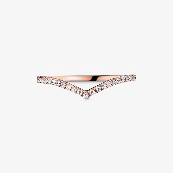 Glittrande Wishbone Ring Rosé - PANDORA - Snabb frakt & paketinslagning - Nordicspectra.se