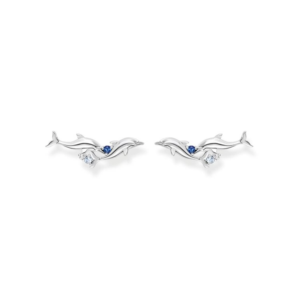 Ohrringe Ear Climber Delfine Mit Blauen Steinen von Thomas Sabo, Schneller Versand - Nordicspectra.de