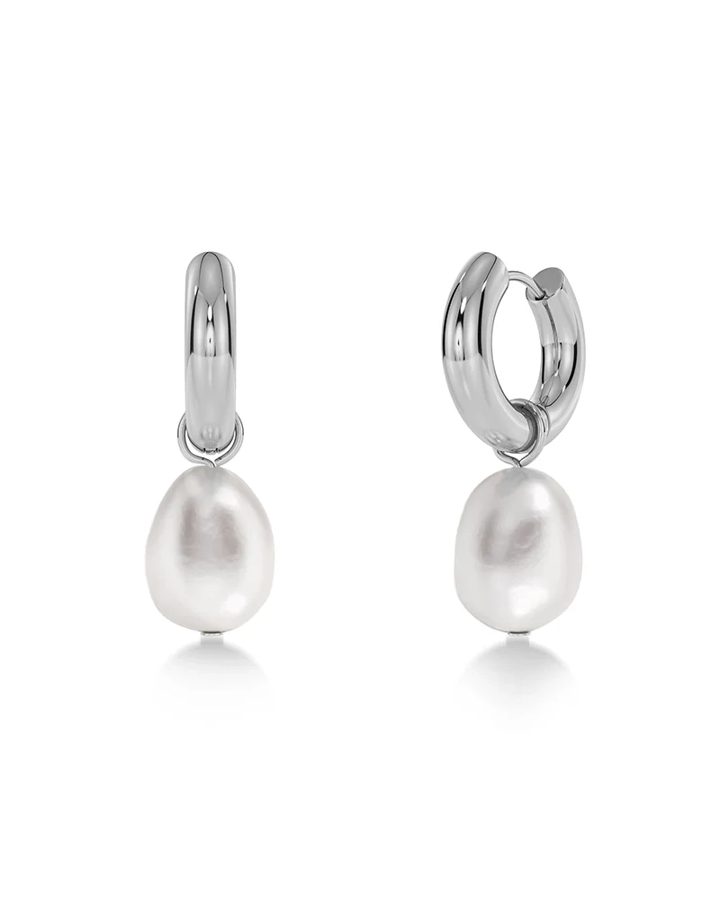 Perla Hoops L Silver