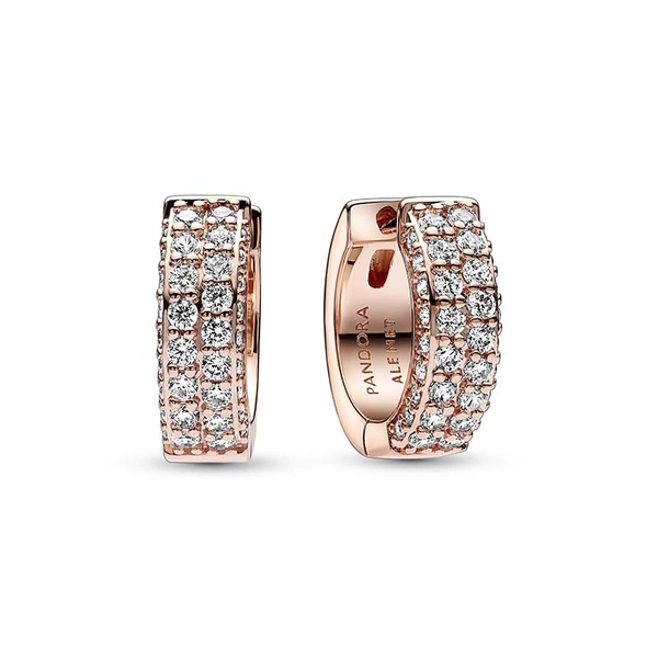 Pandora Timeless Pavé Double-row Hoop Earrings - PANDORA - Suuri valikoima & ilmainen lahjapaketointi - Nordicspectra.fi