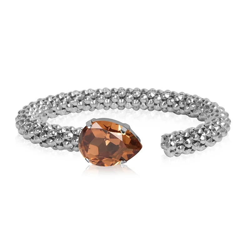 Caroline Svedbom - Classic Rope Bracelet Rhodium Recreated Light Smoked Topaz