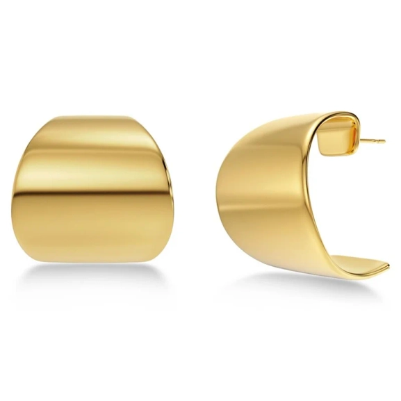 Guldpläterade statement-hoops med cubic zirconia