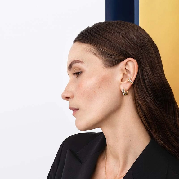 Fusion Earcuff Guld & Vitguld med 0.10 ct Diamanter - Georg Jensen örhängen - Snabb frakt & paketinslagning - Nordicspectra.se