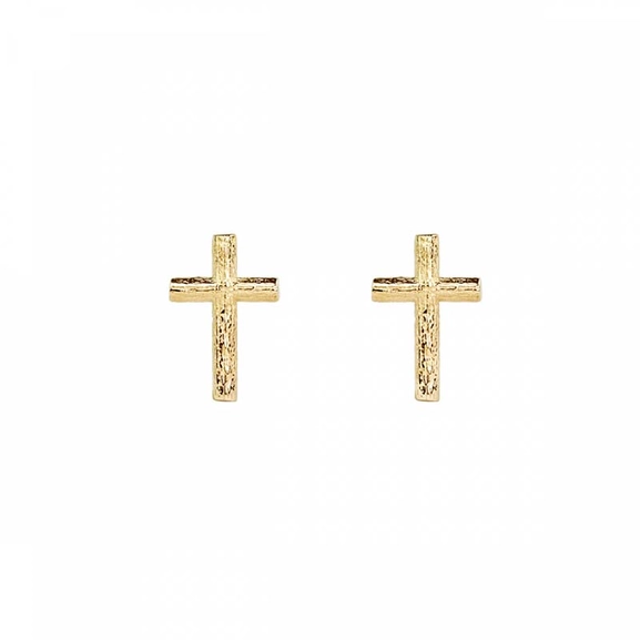 Branch Cross Pin Earring Gold - Emma Israelsson - Suuri valikoima & ilmainen lahjapaketointi - Nordicspectra.fi