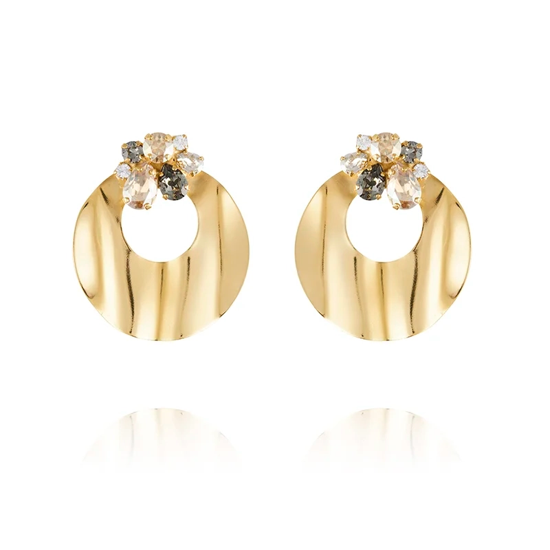 Caroline Svedbom - Cay Earrings Gold Black Golden Combo