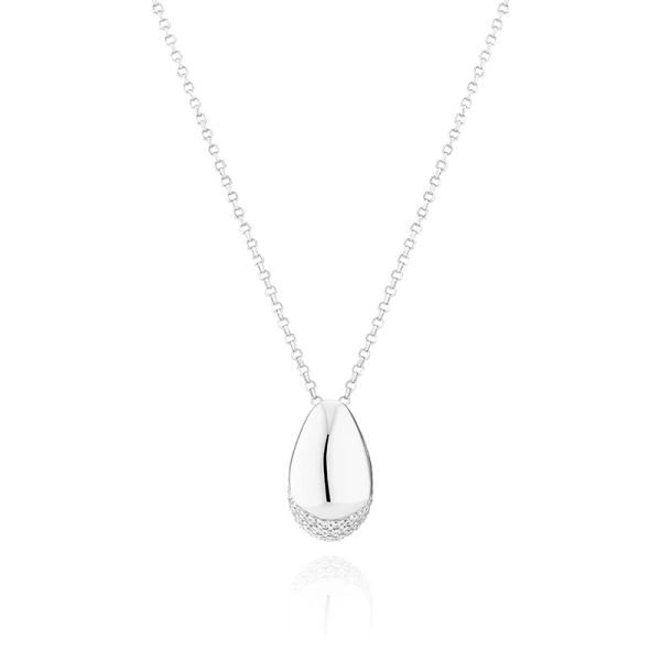 Goccia Halsband i silver med en elegant droppformad Cubic Zirconia-sten