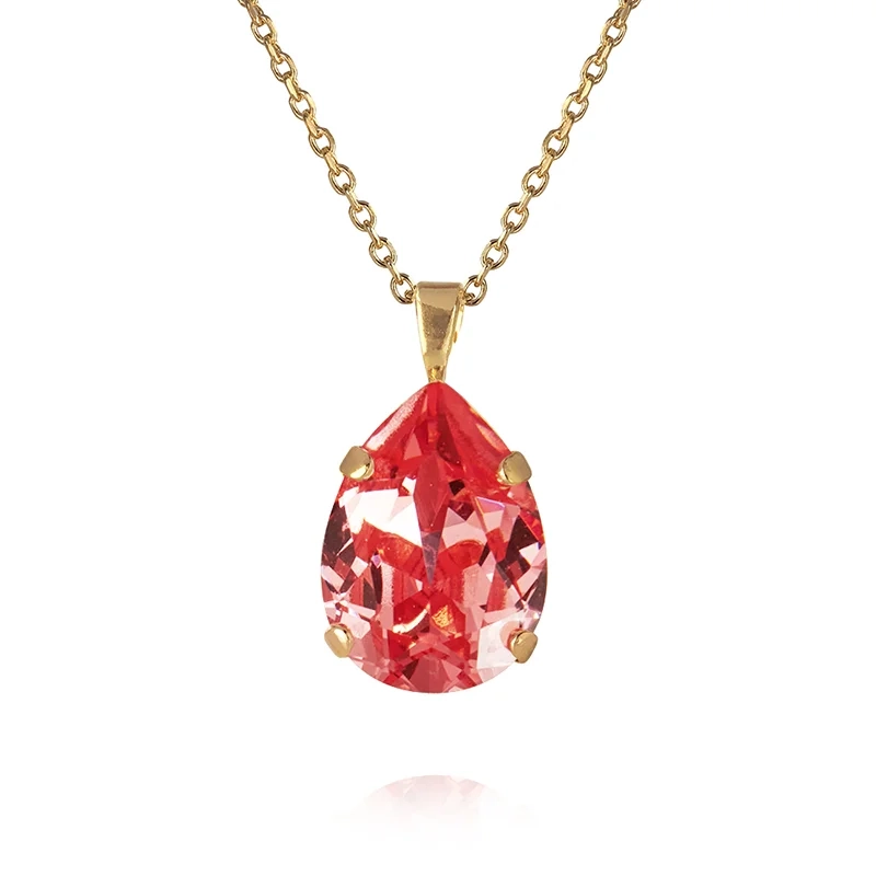 Caroline Svedbom – Mini Drop Necklace Gold Rose Peach