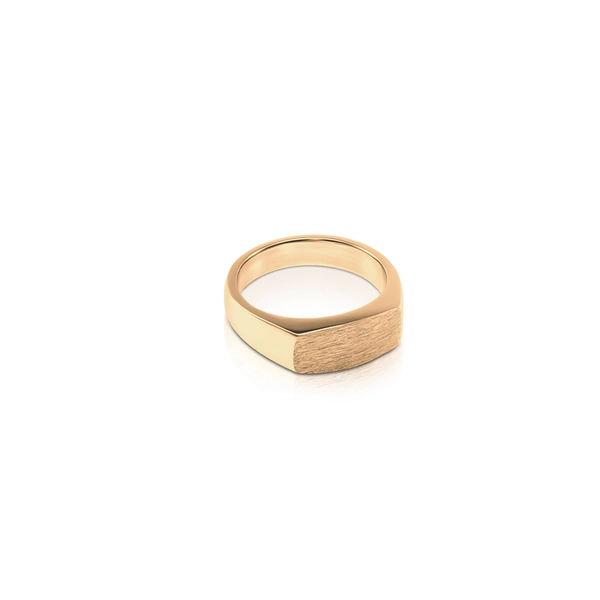 Alexis Signet Ring Thin 18K Gold Matte von Nordic Spectra, Schneller Versand - Nordicspectra.de