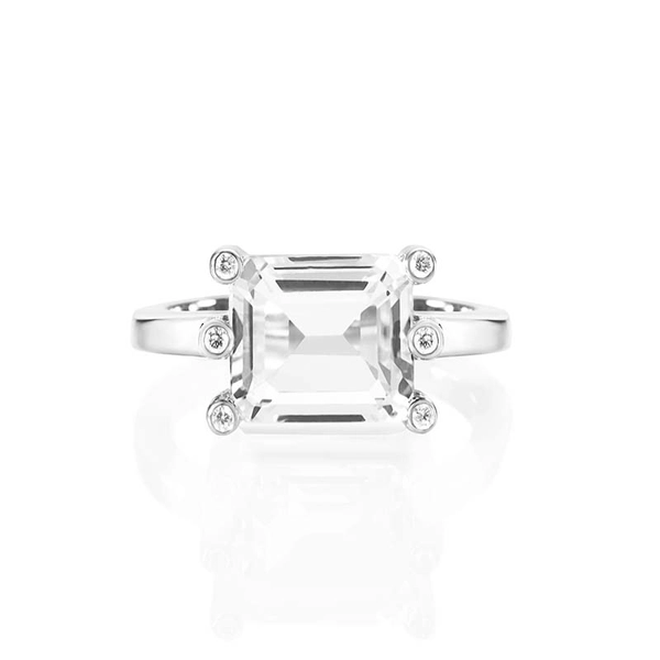 Beautiful Dreamer Ring - Crystal Quartz White Gold - Efva Attling ringar - Snabb frakt & paketinslagning - Nordicspectra.se