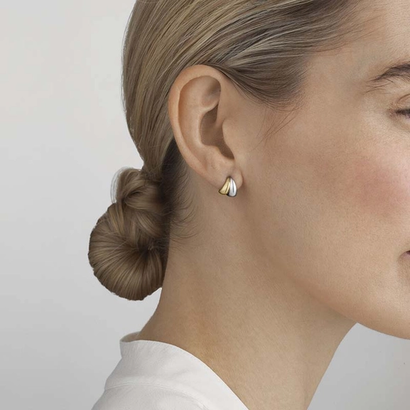 Curve Ohrringe Silber & Guld Klein von Georg Jensen, Schneller Versand - Nordicspectra.de