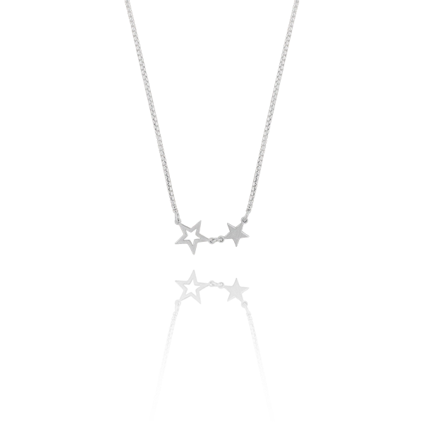 Double Star Neck Silver -CU Jewellery - Snabb frakt & paketinslagning - Nordicspectra.se