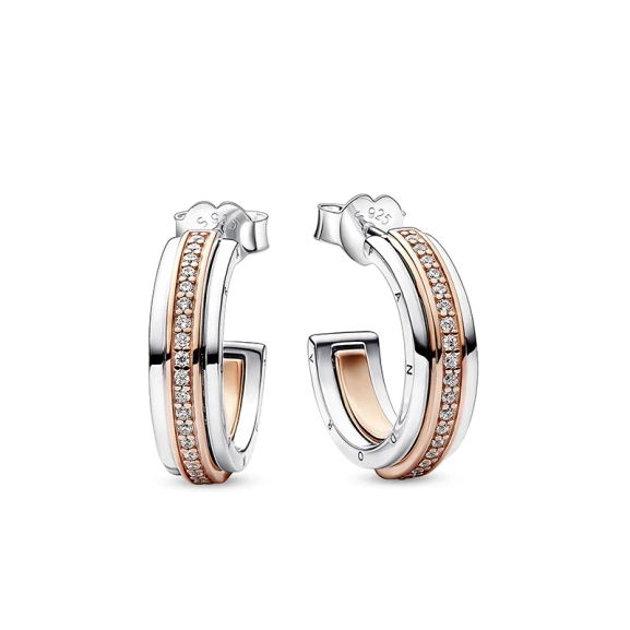 Pandora Signature Bicolor Logo & Pavé Ohrringe - PANDORA - Nordic Spectra
