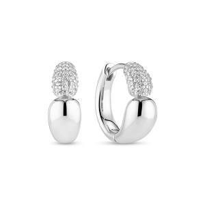 Goccia Creolo Piccolo Örhängen i silver med gnistrande Cubic Zirconia-stenar från Sif Jakobs