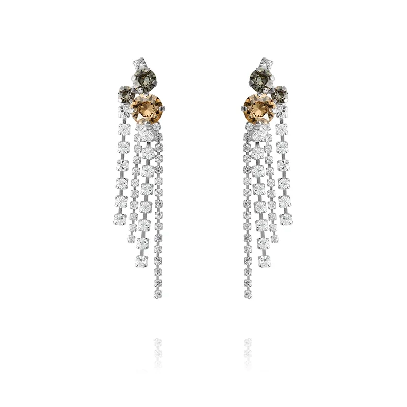 Caroline Svedbom - Amy Earrings Rhodium Black Golden Combo