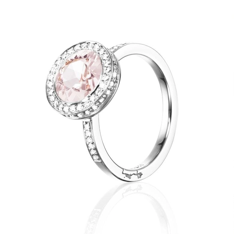 Efva Attling - Halo Ring White Gold - Morganite