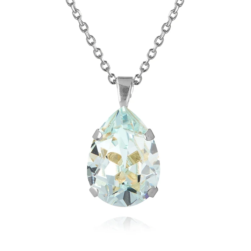 Caroline Svedbom - Mini Drop Necklace Rhodium Light Azore