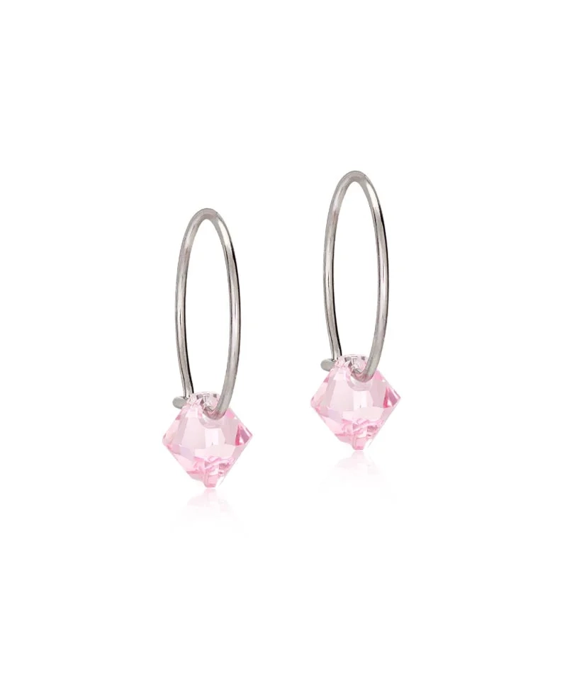 Blomdahl - NT Ear Ring 14 mm Bicone 6 mm Light Rose
