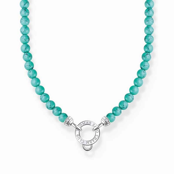 Charm-Kette mit türkisen Beads Silber von Thomas Sabo, Schneller Versand - Nordicspectra.de
