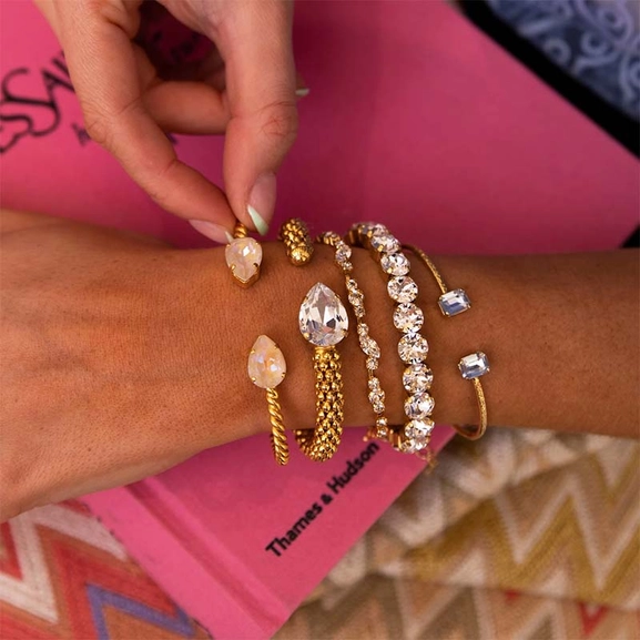 Mini Drop Bracelet Rhodium Ivory Creme Delite - Caroline Svedbom - Snabb frakt & paketinslagning - Nordicspectra.se