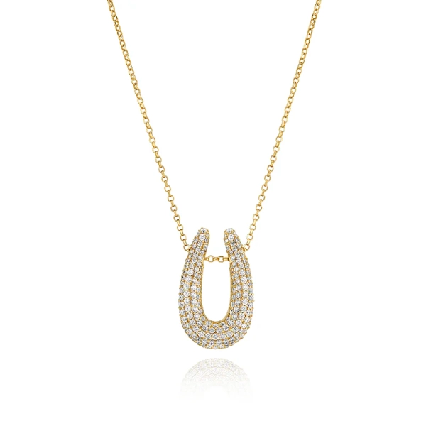 Goccia Halsband Guld från Sif Jakobs i 18K guldpläterat silver med gnistrande cubic zirconia