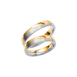 SR3018-4 Guld/Vitguld - Vigsel- & förlovningsringar - Schalins - Fri storleksändring* - Nordic Spectra