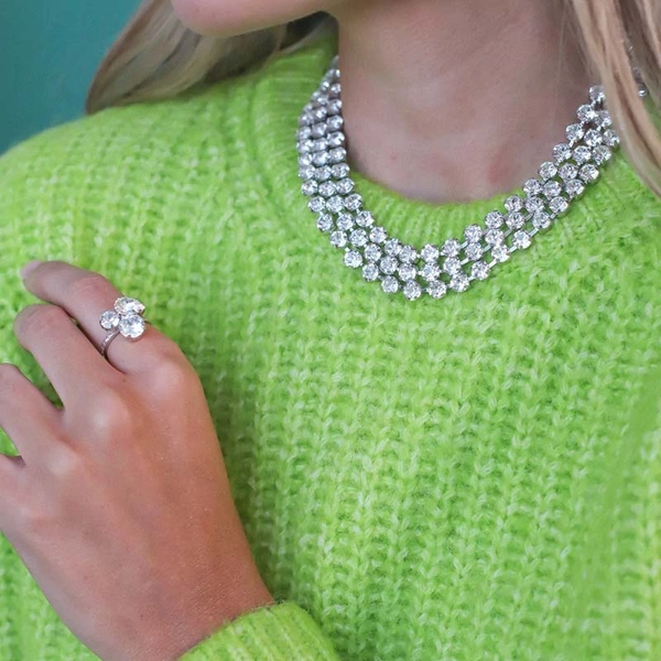 Colette Ring Rhodium Crystal - Caroline Svedbom - Snabb frakt & paketinslagning - Nordicspectra.se